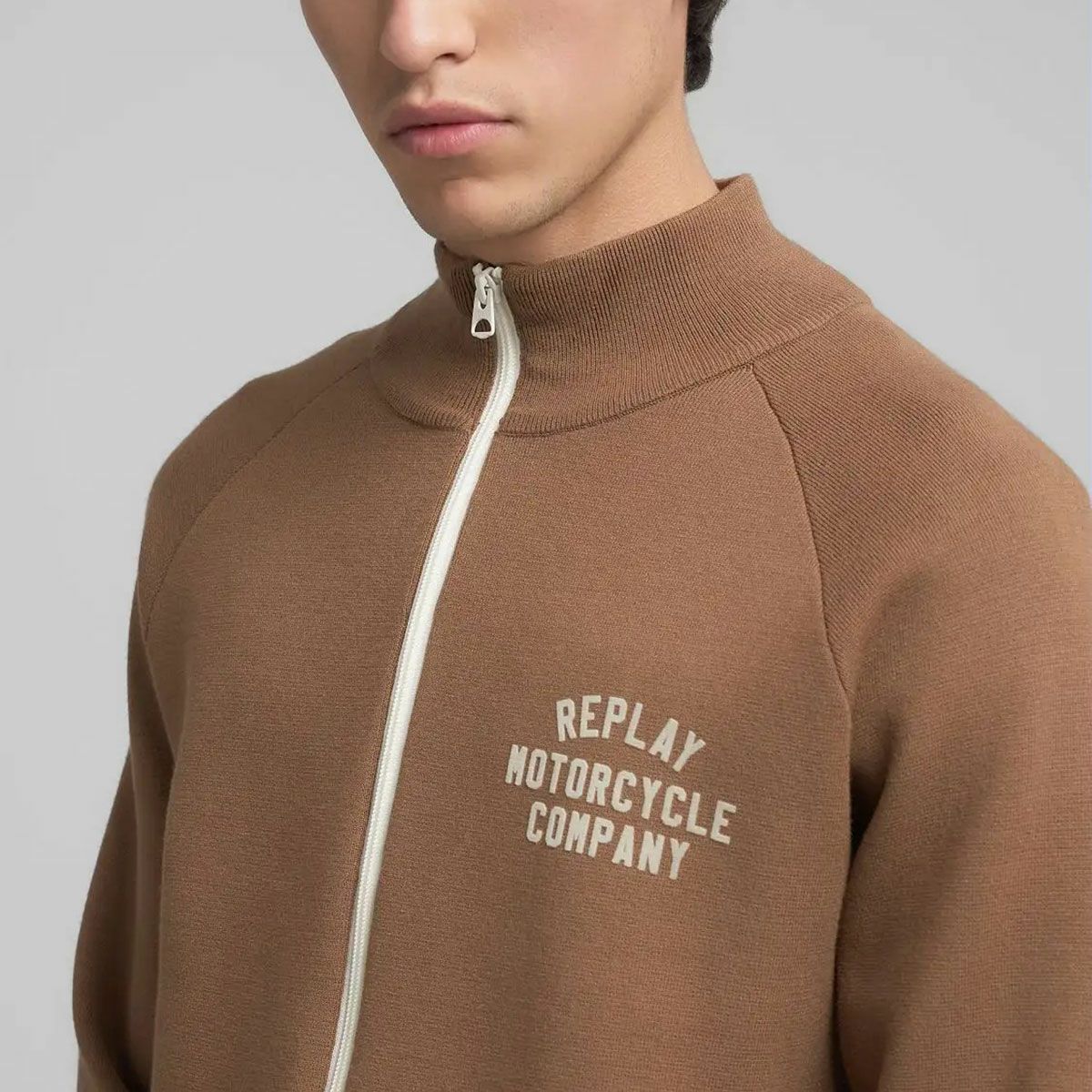 ハイネック フルジップ ニット スウェットシャツ05