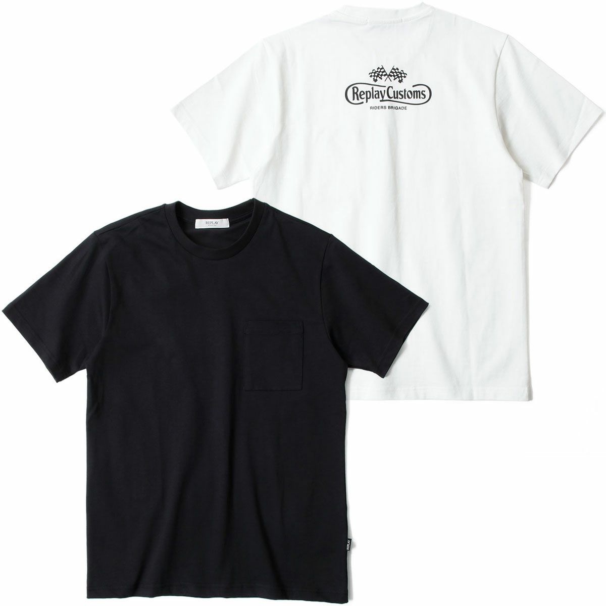 REPLAY ブレスト ポケット ＆ プリント ジャージー Tシャツ