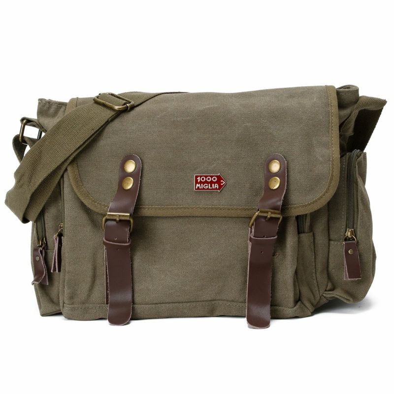 ミッレミリア キャンバス コットン ショルダーバッグ